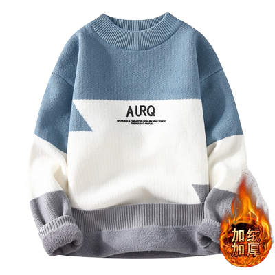 新款加绒加厚保暖针织衫