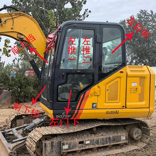 挖掘机柳工CLG906F 9075F 9085F国四驾驶室前后推拉门窗挡风玻璃