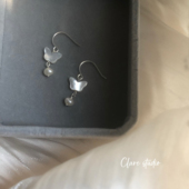 翩翩 小众设计白蝶贝蝴蝶耳环 高级感气质925纯银耳饰古典温柔女