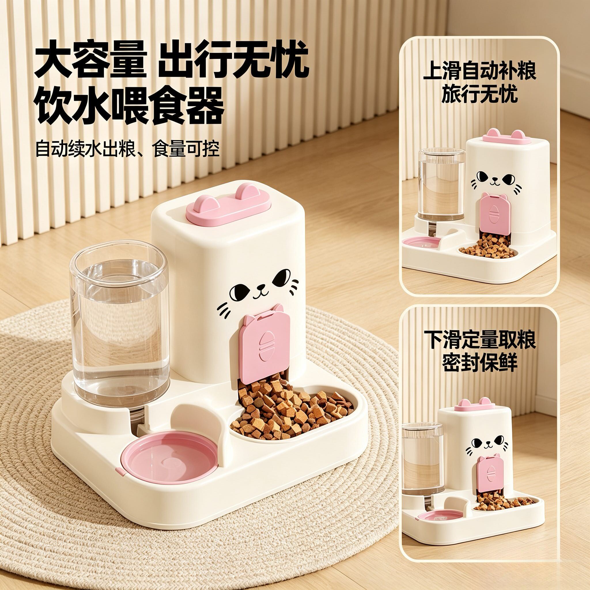 猫狗一体自动饮水喂食器可控出粮