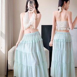 游泳衣女分体三件套性感长裙泰式比基尼2026新款百搭遮肉度假泳装