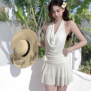 高级感绝美性感纯欲风仙女范显瘦温泉泳装 泳衣女2026新款 连体裙式