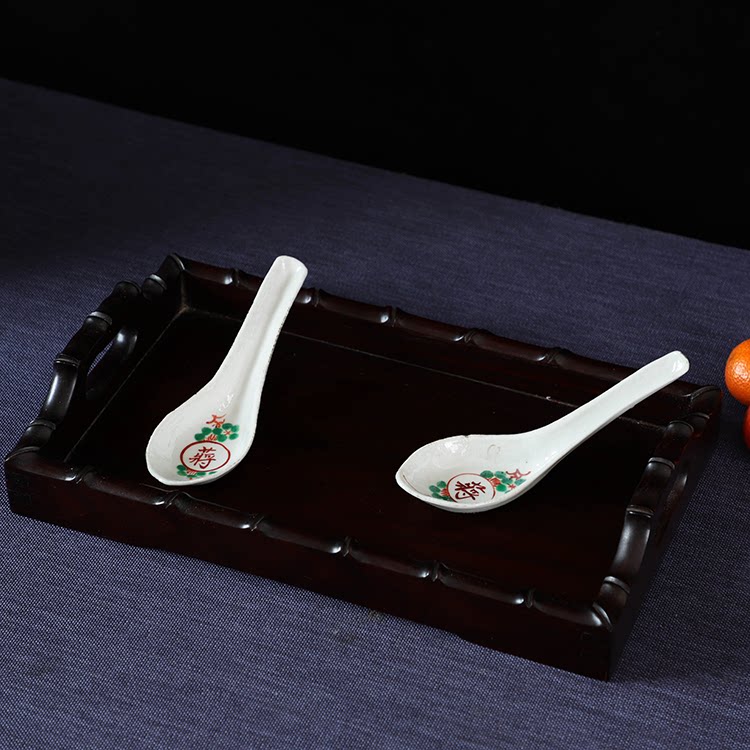 日月堂 民国粉彩老勺子 蒋姓花全手绘古玩古董收藏老物件老瓷器