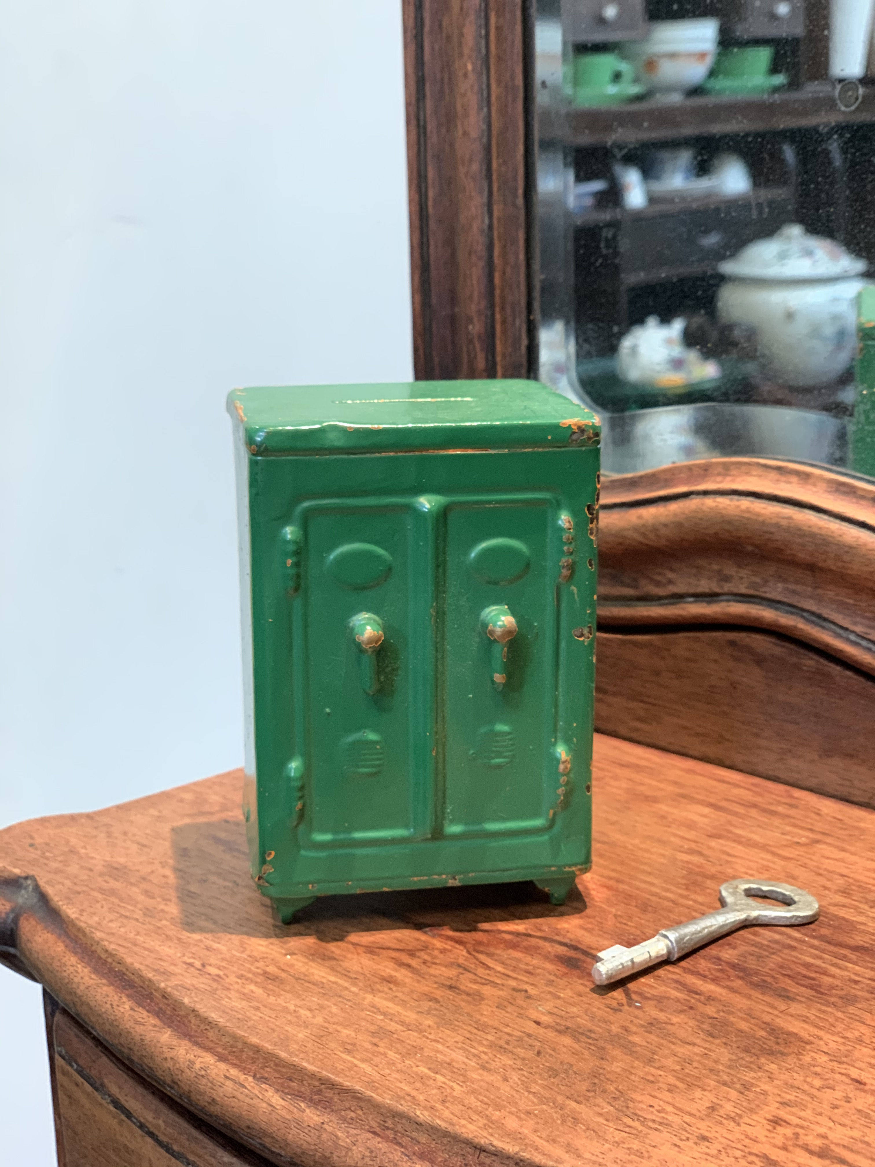 日月堂 民国老铁皮存钱罐 简约复古储蓄罐礼物古董古玩老物件摆件