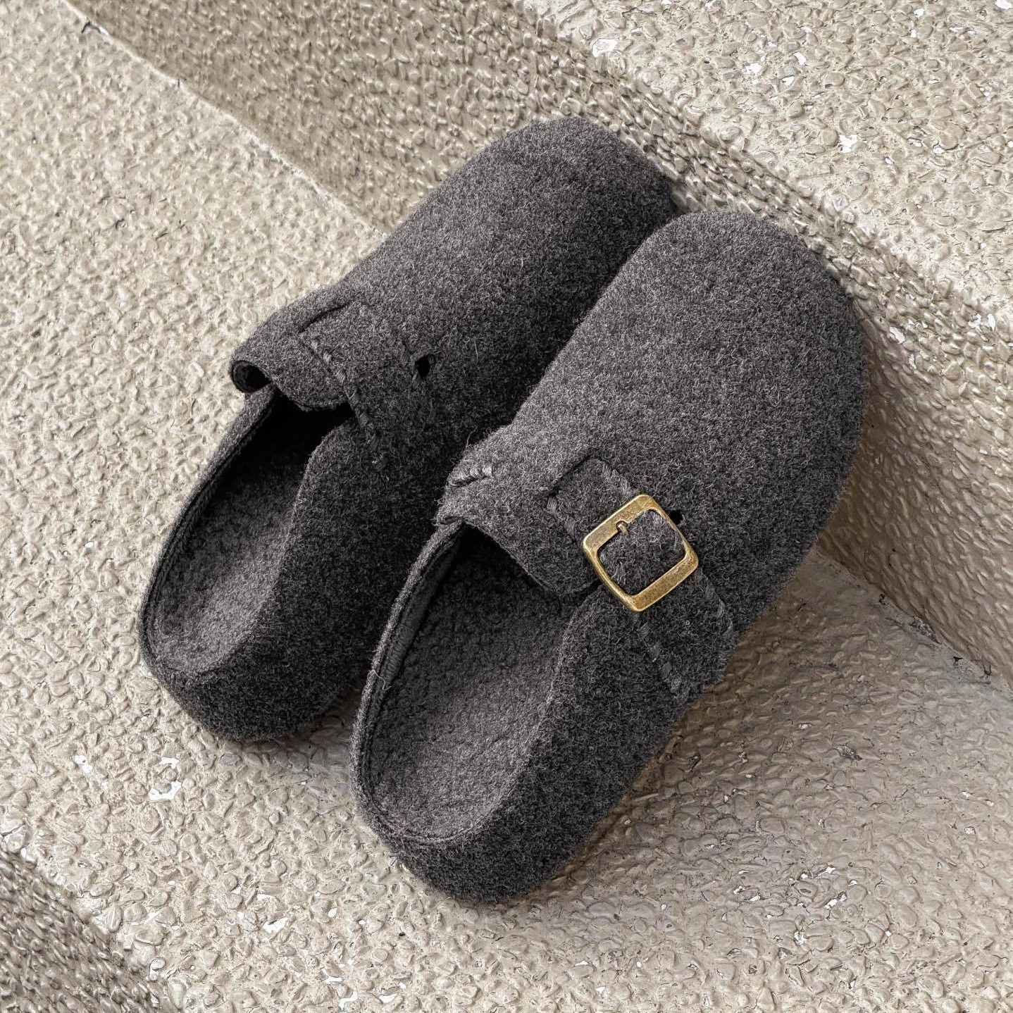 欧洲站2025冬季新款时尚加绒保暖勃肯鞋女百搭休闲舒适毛毛棉鞋