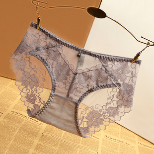 批发 纯棉边里裆女士无痕蕾丝内裤 蕾丝中低腰内裤 无痕性感蕾丝内裤