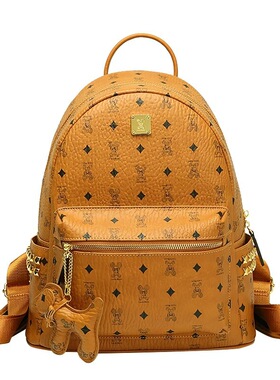 实物图带标 M 双肩包 C 背包女 M 真皮女包 中学生大容量旅行包