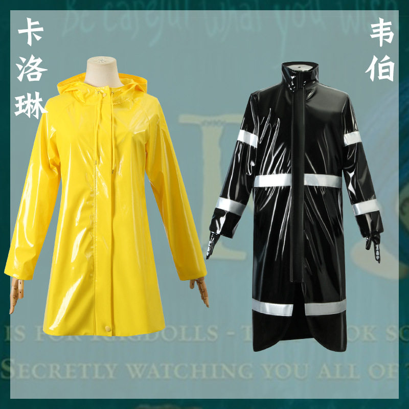 鬼妈妈cos 卡洛琳全套cosplay黄色cos雨衣万圣节角色扮演服装女装