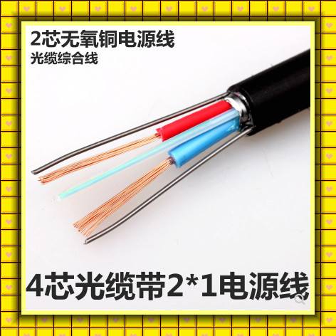 GYXTW室外4/8/12芯光纤带电源一体线复合光缆铠装光电复合光缆