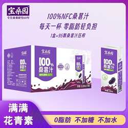 宝桑园100% 桑葚汁NFC原榨原浆杨枝甘露花青素含量丰富农科院联合