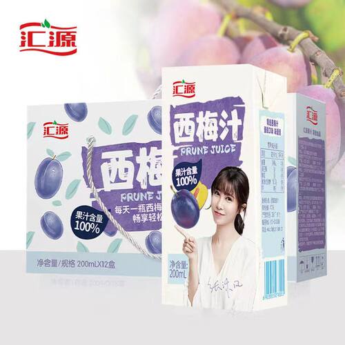 汇源西梅汁浓缩果汁200ml*12盒