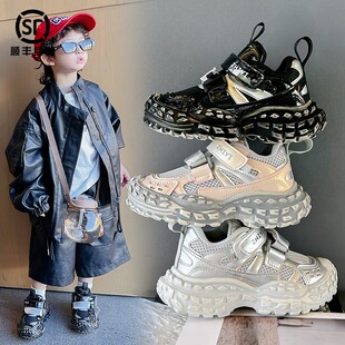 儿童运动鞋新款春秋男童软底防滑鞋子女童轻便跑步鞋轮胎底老爹鞋