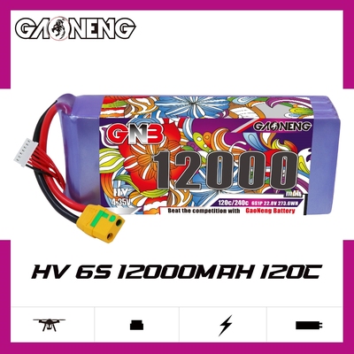 GNB高能12000mAh 6S 22.8V 120C HV 10寸遥控穿越机锂电池FPV航模