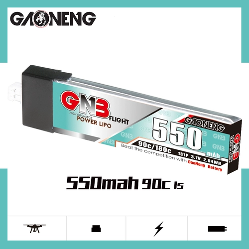 Высокая энергия GNB 550MAH 1S 3.7V 90C Пластиковая головка PH2,0 Четырех ось мощность липо -полимерная батарея