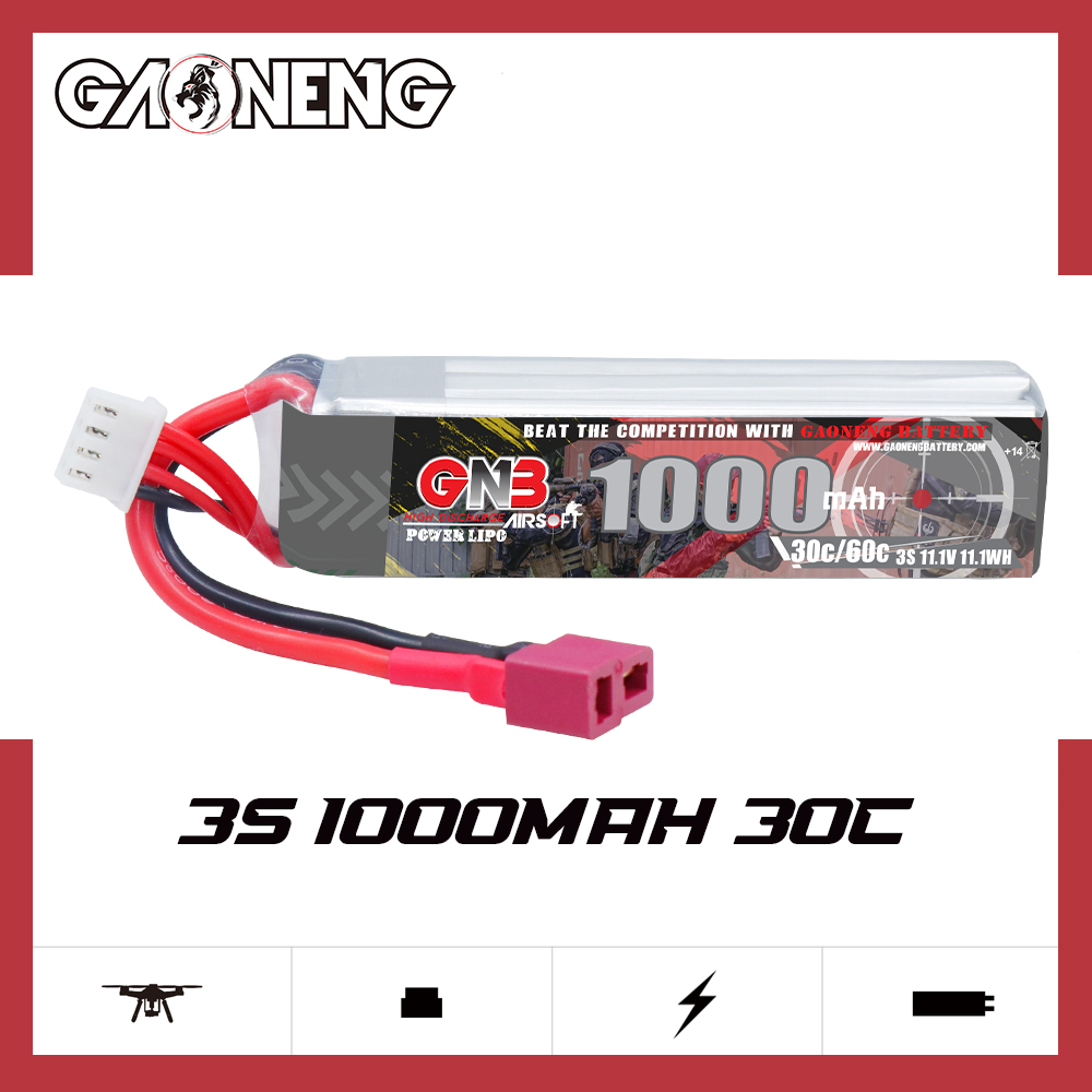 GNB高能1000mAh 3S 11.1V 30C电动玩具水软弹枪锦明乐辉锂电池