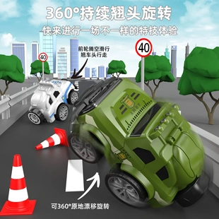 军事模型益智玩具车越野警车旋转车顶可翻盖储物夹娃娃机回力赛车