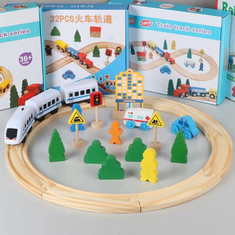 托马斯小火车轨道木制电动玩具