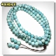 湖北绿松石天然原矿无优化保真无泡油圆珠108念珠长款 项链毛衣链