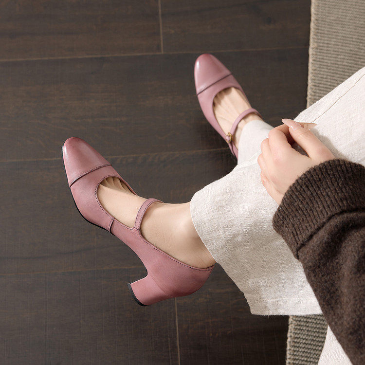 单鞋女巨好看法式复古气质浅口2026新款配裙子玛丽珍高跟棕色,女鞋,玛丽珍鞋,淘宝优惠券,粉丝福利购,淘宝优惠卷