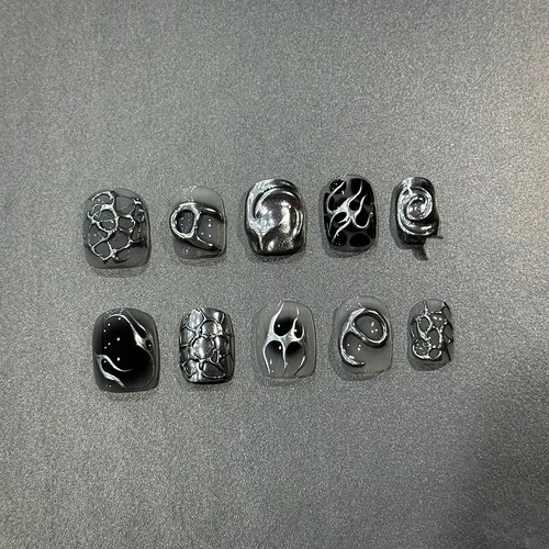 麦斯穿戴甲手工定制穿戴式成品光疗美甲贴甲男生美甲短甲个性酷