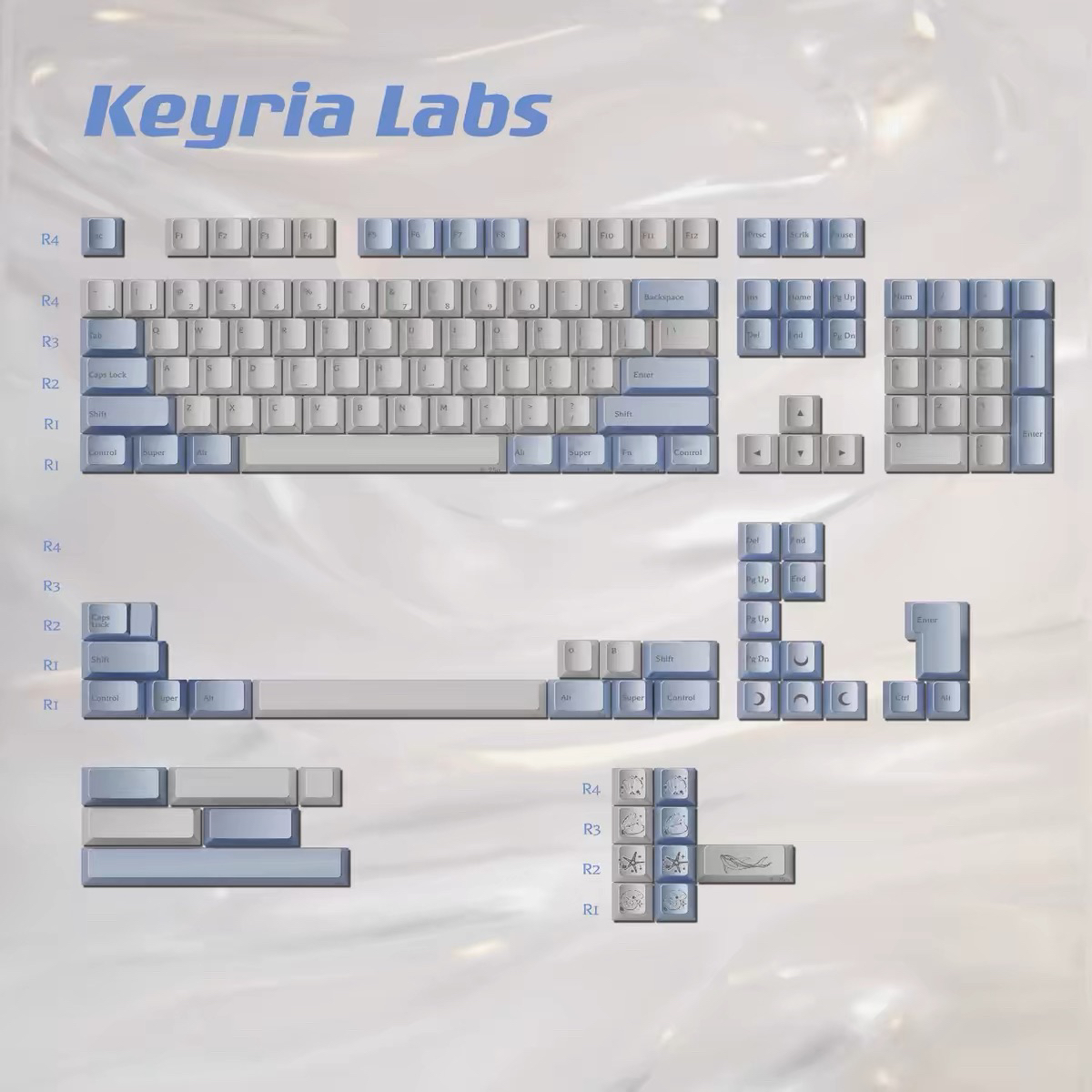 wooting客制化 made68高品质键帽 高品质Keyria Labs/ 珍珠泪键帽