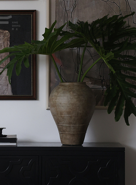 形上南洋中古风陶瓷花瓶复古花器客厅餐厅民宿侘寂风装饰大陶罐