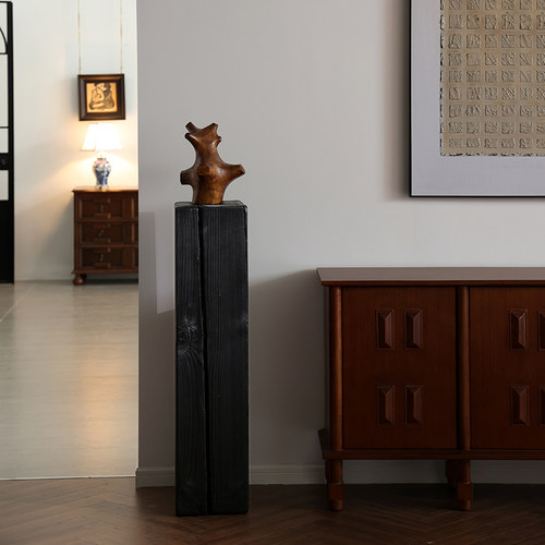 形上落地摆件实木实木不拼接