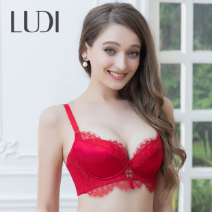 露迪尚品小胸聚拢调型蕾丝光面软钢内衣女收副乳模杯文胸LDA23706