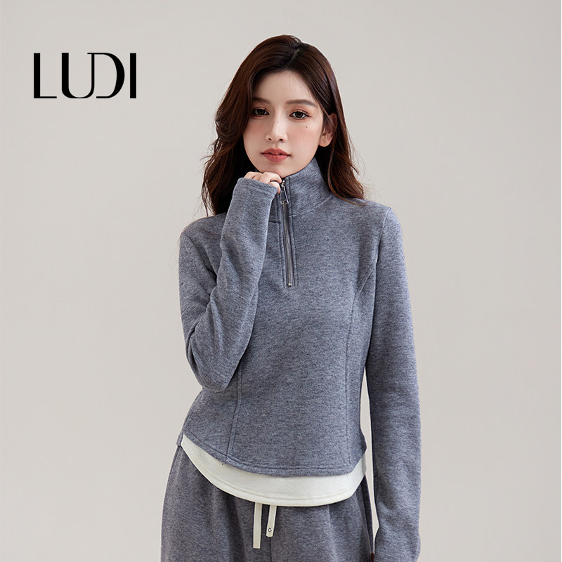 露迪尚品女装连帽卫衣不规则字母假两件外套LDW250025-23,女装/女士精品,卫衣/绒衫,淘宝优惠券,粉丝福利购,淘宝优惠卷