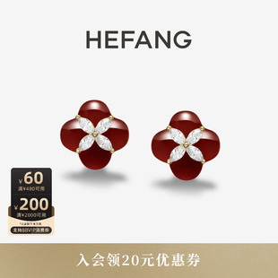 [新品]HEFANG何方珠宝柿柿如意耳环耳夹轻奢原创设计女生日礼物