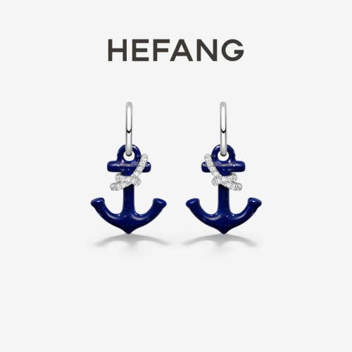 HEFANG何方珠宝闪闪船锚耳环