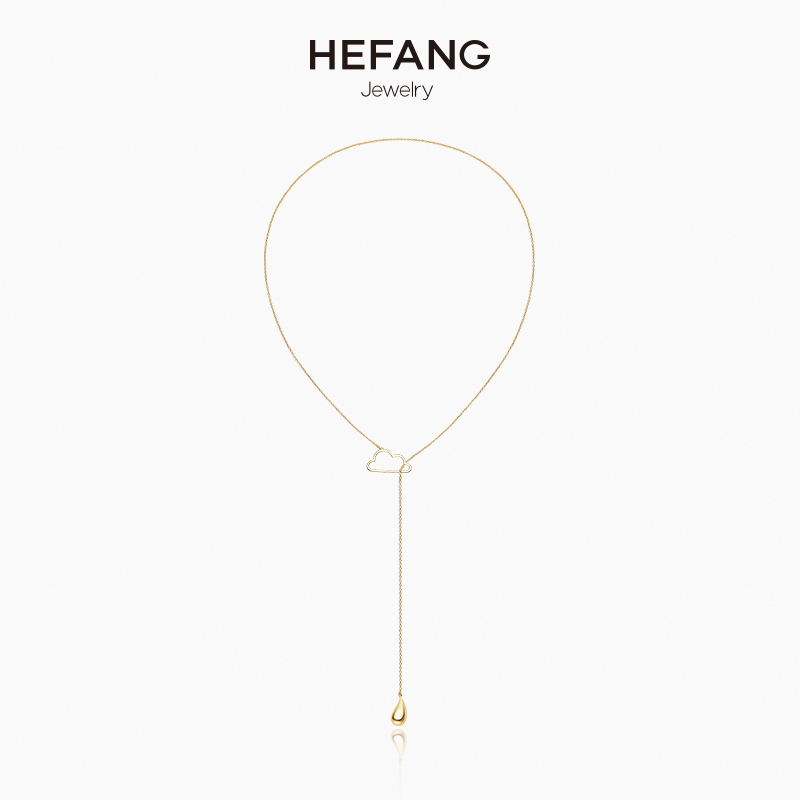 HEFANG Jewelry/ºÎ·½Öé±¦ÔÆ¶äÓêµÎÏîÁ´ ´¿ÒøÅ®³¤¿î¾±Á´Ã«ÒÂÁ´