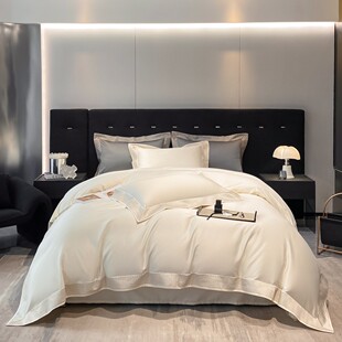 正品高端140支1600根匹马棉刺绣四件套100%纯棉面料刺绣宽边大气