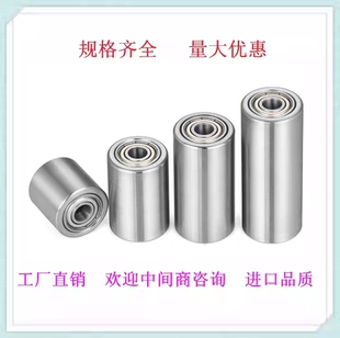 无动力滚筒铁轮双轴承滚轮调偏轮平皮带用惰轮砂带机封箱机从动轮