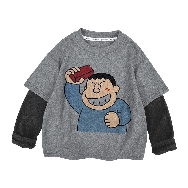 儿童长袖T恤2025新款男童春秋装卡通上衣中大童洋气打底衫纯棉潮T