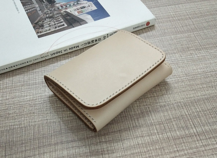 薛氏工坊 原色植鞣头层牛皮手工缝制制作真皮卡包零钱包定制包邮