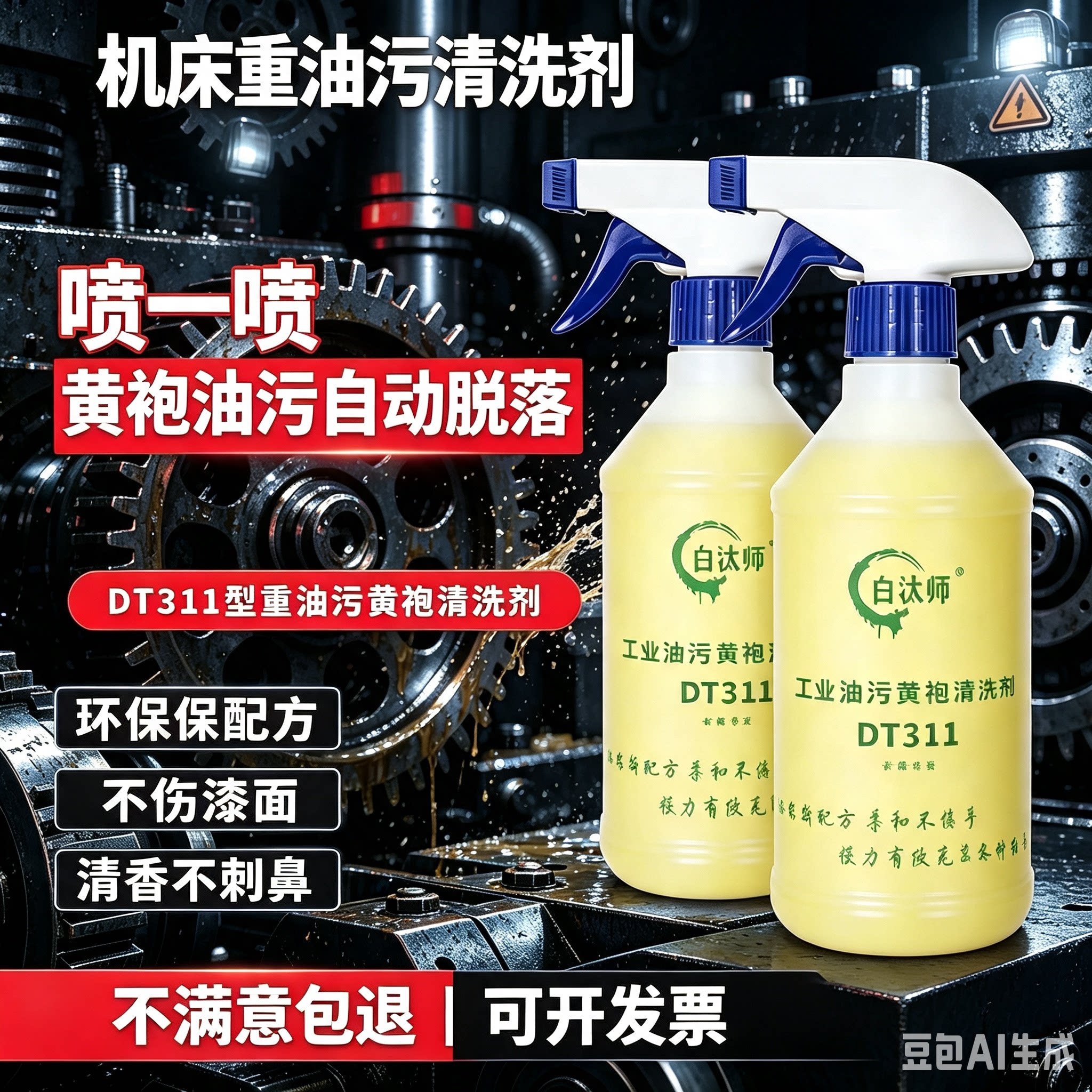 白汰师工业机床重油污黄袍清洗剂图片