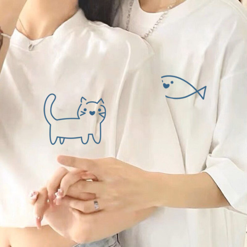 夏季新款情侣短袖T恤男女纯棉