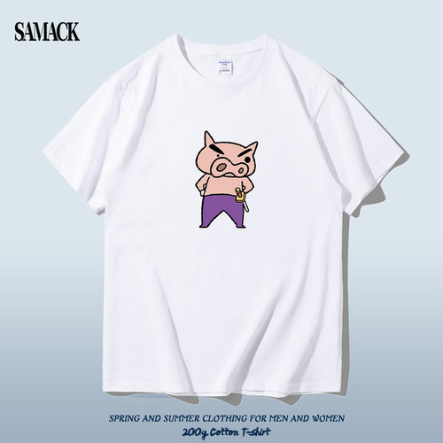 趣味小猪猪卡通短袖t恤