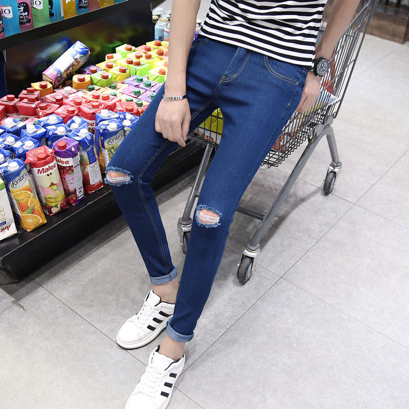 Jeans pour adolescent pieds Slim pour Quatre saisons - Ref 1465730 Image 4