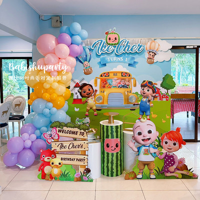 cocomelon生日布置kt板定制