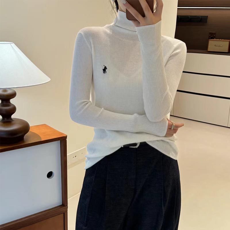 专柜2025秋冬堆堆领袖标打底衫羊毛针织衫女修身显瘦羊绒衫上衣,女装/女士精品,毛针织衫,淘宝优惠券,粉丝福利购,淘宝优惠卷