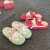 鲁鲁蛋 女 春秋一脚蹬配裙子外穿包头半拖鞋 百搭勃肯鞋 女2026新款