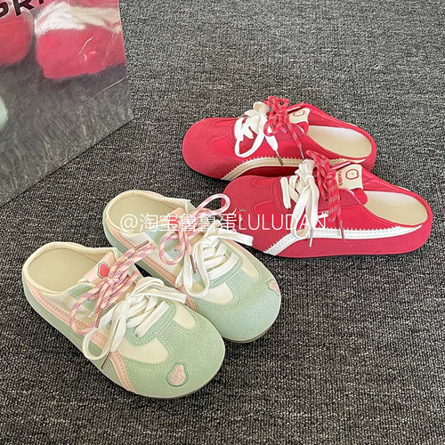 鲁鲁蛋 百搭勃肯鞋女2026新款春秋一脚蹬配裙子外穿包头半拖鞋女