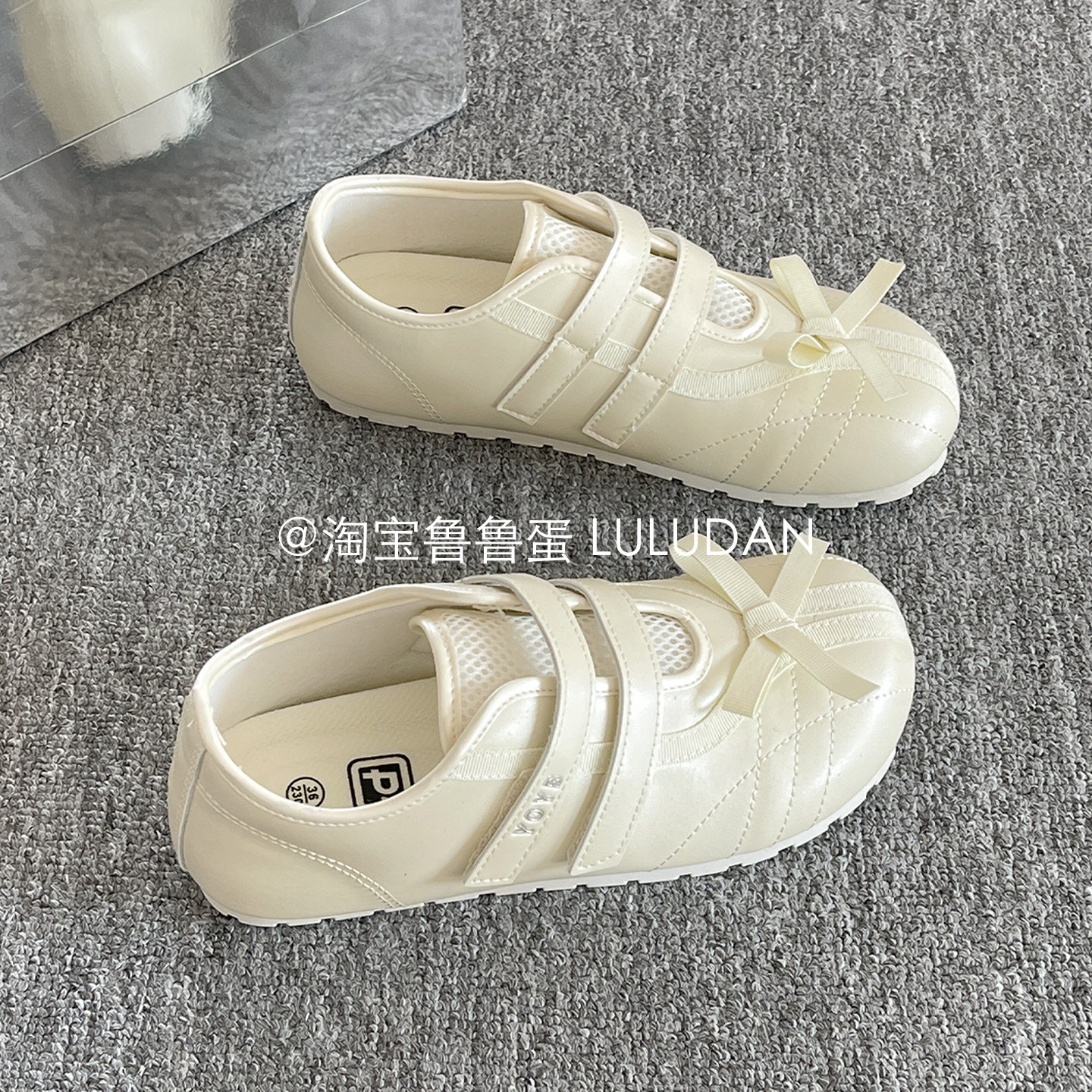 鲁鲁蛋 蝴蝶结芭蕾鞋2026年超火的鞋子配裙子魔术贴小众百搭单鞋,女鞋,深口单鞋,淘宝优惠券,粉丝福利购,淘宝优惠卷