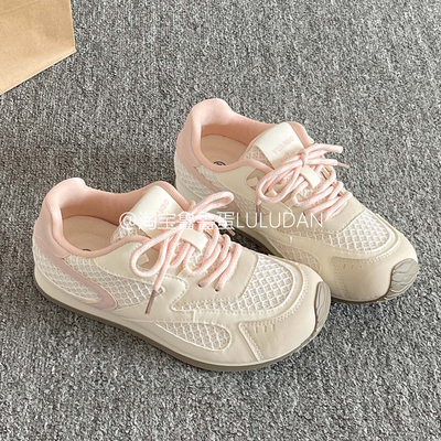 鲁鲁蛋网鞋透气网面老爹鞋子女2026新款爆款夏季薄底运动鞋休闲鞋