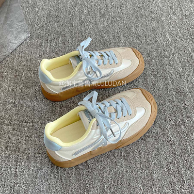 鲁鲁蛋爆款板鞋女款2025新款厚底小白鞋小众不撞款百搭鞋子德训鞋