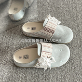 半拖鞋 女外穿包头拖鞋 2026春季 鲁鲁蛋 超火懒人一脚蹬复古勃肯鞋