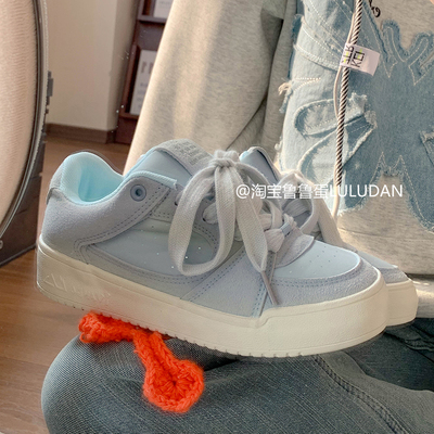 鲁鲁蛋 韩版小众设计板鞋女款2025新款春季百搭厚底小白鞋休闲鞋