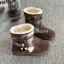 鲁鲁蛋 冬季外穿厚底雪地靴女款2025新款加绒加厚棉鞋保暖毛毛靴